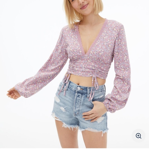 Aeropostale Floral Lace Coquette Top - Picture 1 of 8